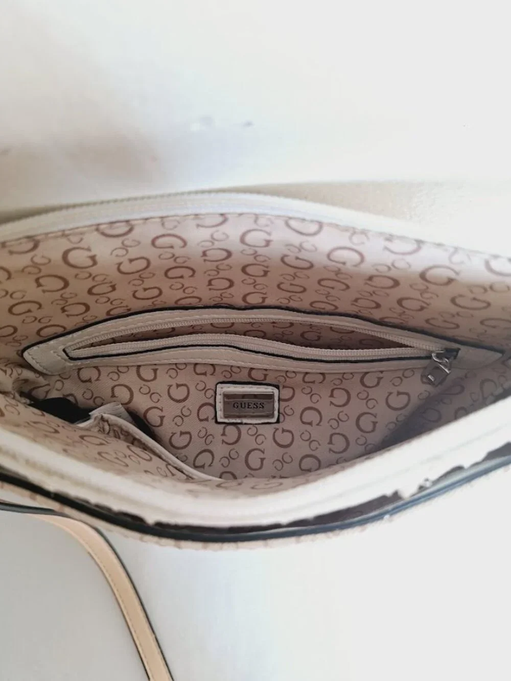 Guess Logo Crossbody Bag Cream Beige - Picture 7 of 9